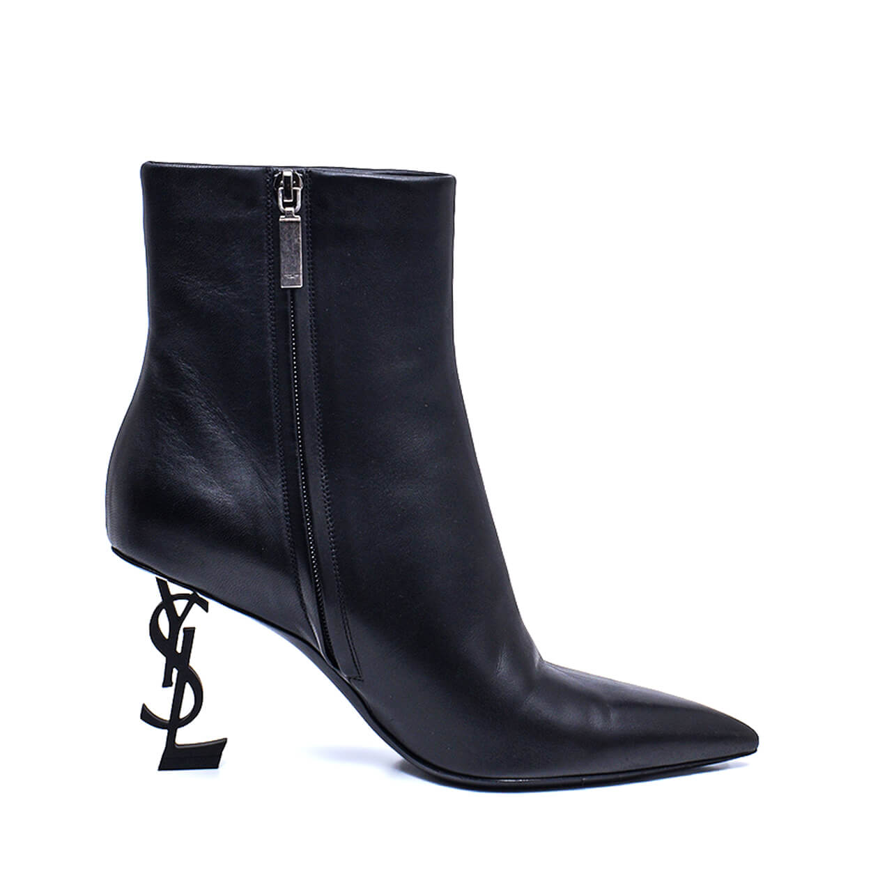 Yves Saint Laurent - Black Leather YSL Booties / 39